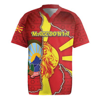 Personalized North Macedonia Rugby Jersey National Emblem With Lion - Wonder Print Shop