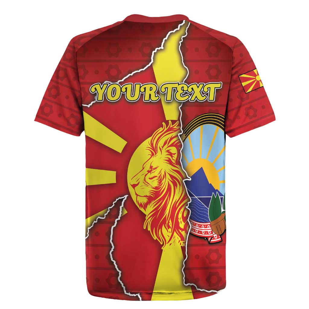 Personalized North Macedonia Rugby Jersey National Emblem With Lion - Wonder Print Shop