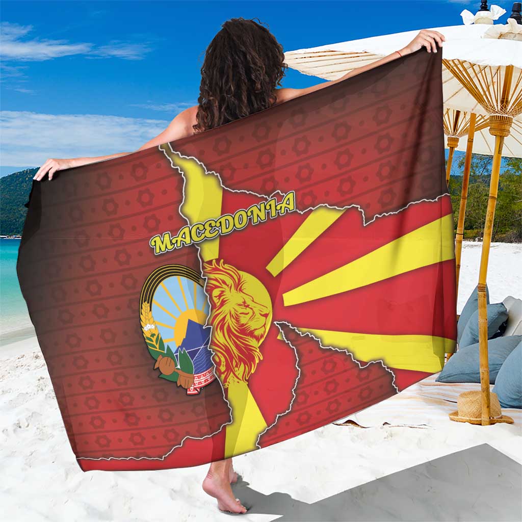 North Macedonia Sarong National Emblem With Lion - Wonder Print Shop
