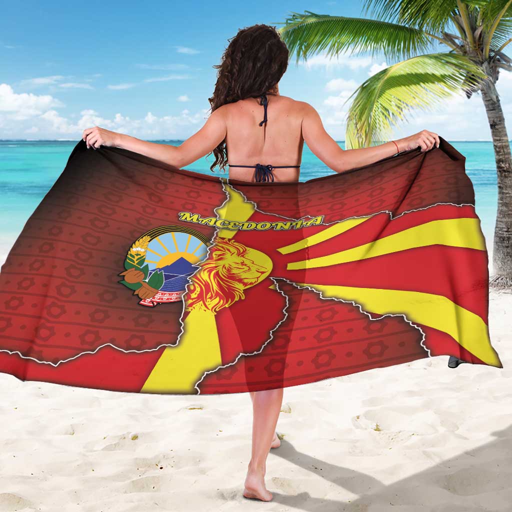 North Macedonia Sarong National Emblem With Lion - Wonder Print Shop