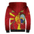 Personalized North Macedonia Sherpa Hoodie National Emblem With Lion - Wonder Print Shop