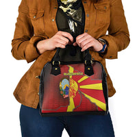 North Macedonia Shoulder Handbag National Emblem With Lion - Wonder Print Shop