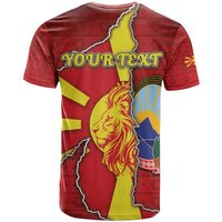 Personalized North Macedonia T Shirt National Emblem With Lion - Wonder Print Shop