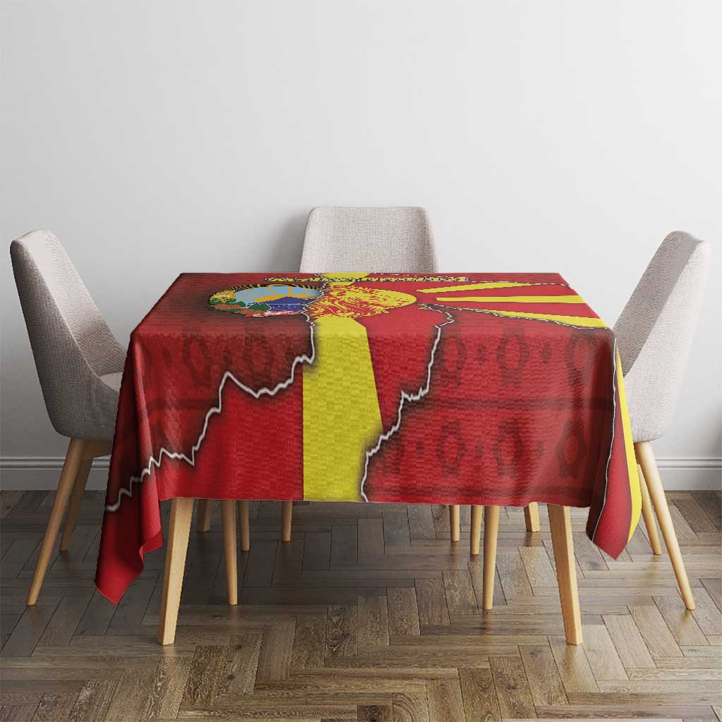 North Macedonia Tablecloth National Emblem With Lion - Wonder Print Shop
