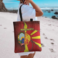 North Macedonia Tote Bag National Emblem With Lion - Wonder Print Shop