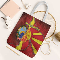North Macedonia Tote Bag National Emblem With Lion - Wonder Print Shop