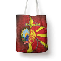 North Macedonia Tote Bag National Emblem With Lion - Wonder Print Shop