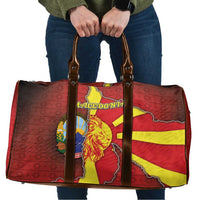 North Macedonia Travel Bag National Emblem With Lion - Wonder Print Shop