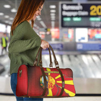 North Macedonia Travel Bag National Emblem With Lion - Wonder Print Shop