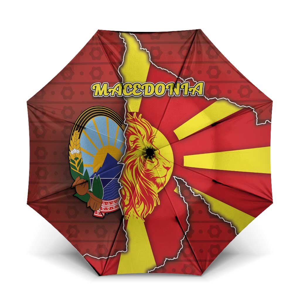 North Macedonia Umbrella National Emblem With Lion - Wonder Print Shop