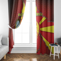 North Macedonia Window Curtain National Emblem With Lion - Wonder Print Shop