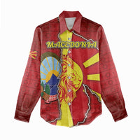 Personalized North Macedonia Women Casual Shirt National Emblem With Lion - Wonder Print Shop