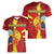 Personalized North Macedonia Women V-Neck T-Shirt National Emblem With Lion - Wonder Print Shop