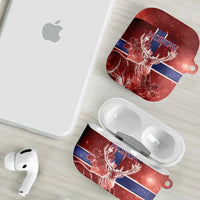 Norway AirPods Case The Moose With Saxifrage Flowers Galaxy Style - Wonder Print Shop