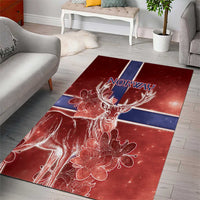 Norway Area Rug The Moose With Saxifrage Flowers Galaxy Style - Wonder Print Shop