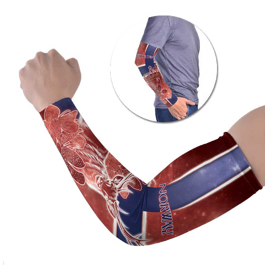 Norway Arm Sleeves The Moose With Saxifrage Flowers Galaxy Style - Wonder Print Shop