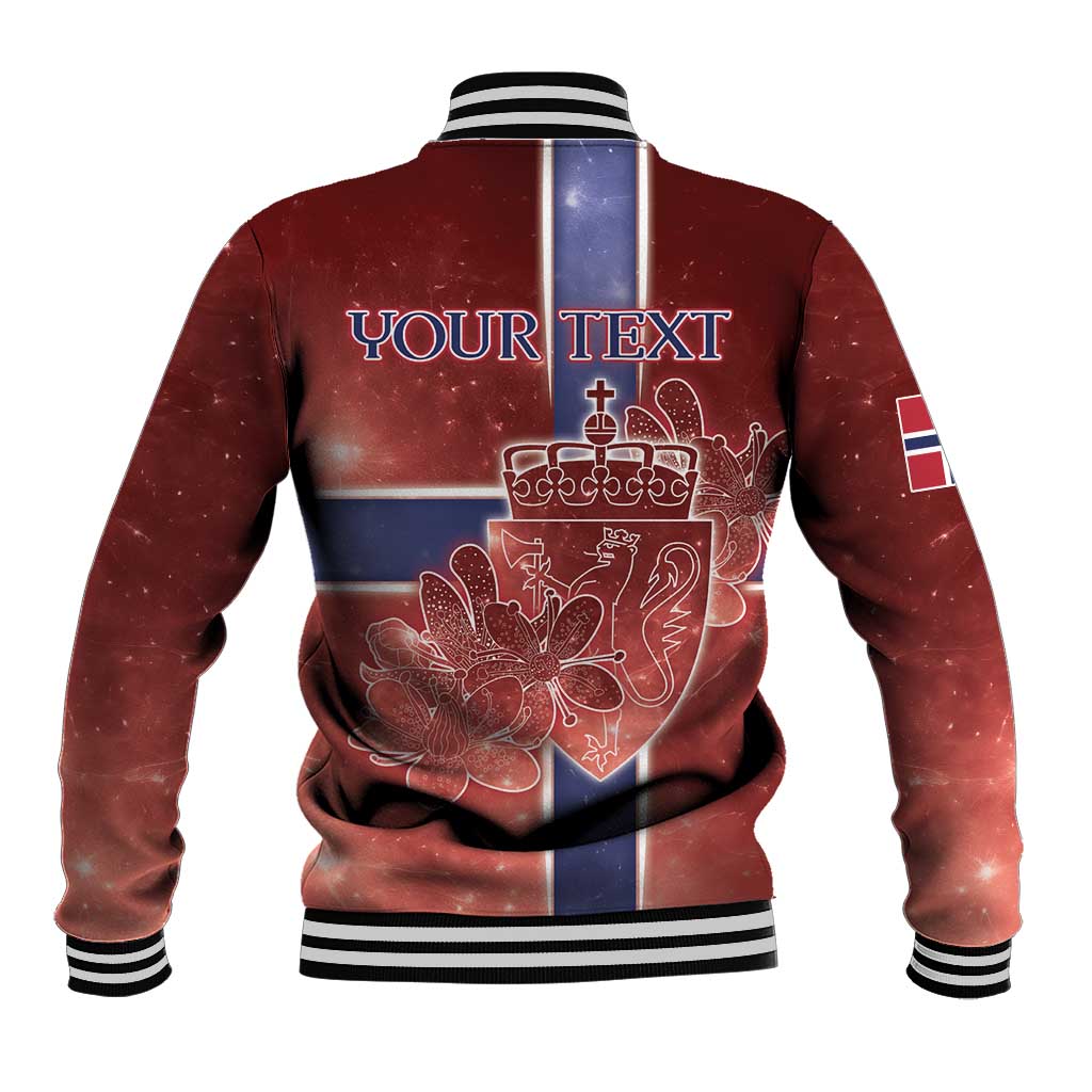 Personalized Norway Baseball Jacket The Moose With Saxifrage Flowers Galaxy Style - Wonder Print Shop