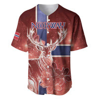 Personalized Norway Baseball Jersey The Moose With Saxifrage Flowers Galaxy Style - Wonder Print Shop
