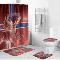 Norway Bathroom Set The Moose With Saxifrage Flowers Galaxy Style - Wonder Print Shop