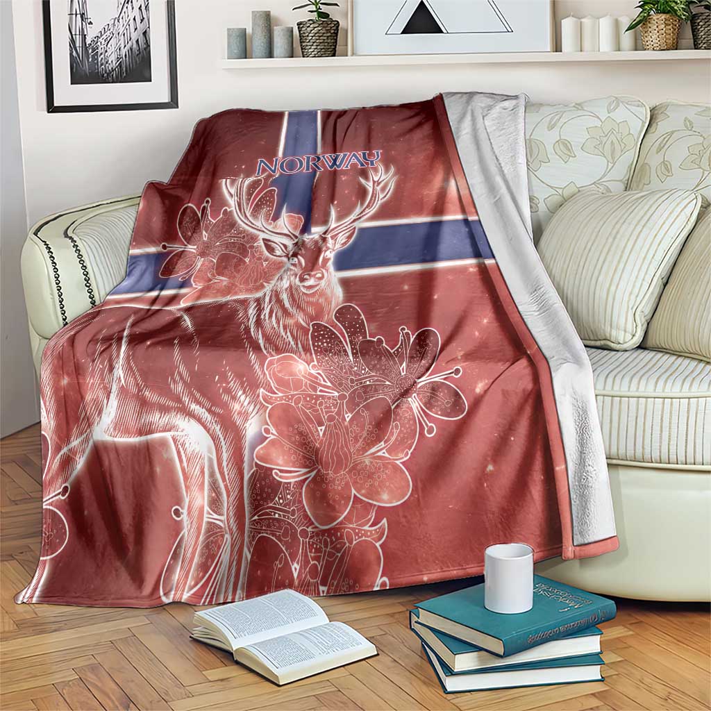 Norway Blanket The Moose With Saxifrage Flowers Galaxy Style - Wonder Print Shop