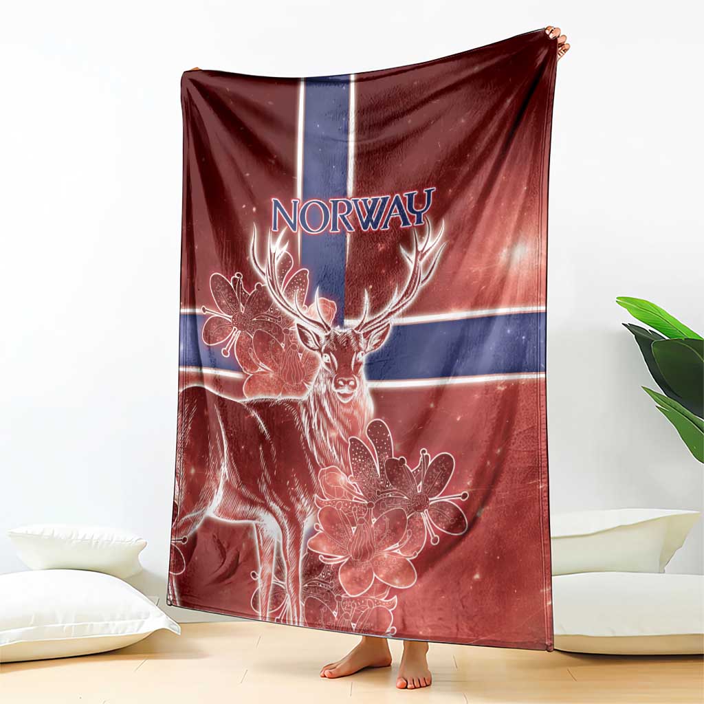 Norway Blanket The Moose With Saxifrage Flowers Galaxy Style - Wonder Print Shop