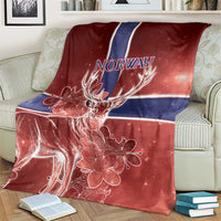 Norway Blanket The Moose With Saxifrage Flowers Galaxy Style - Wonder Print Shop