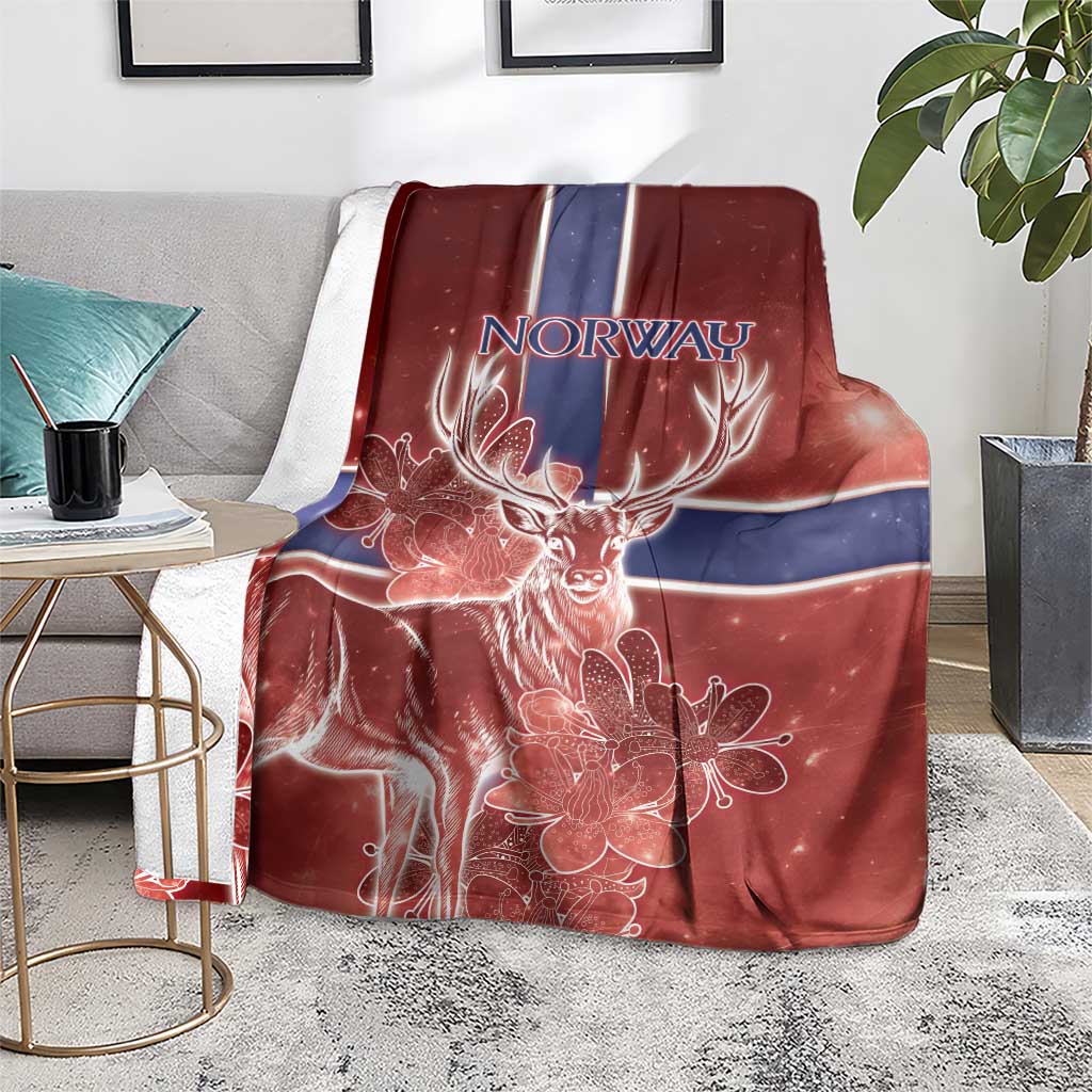 Norway Blanket The Moose With Saxifrage Flowers Galaxy Style - Wonder Print Shop