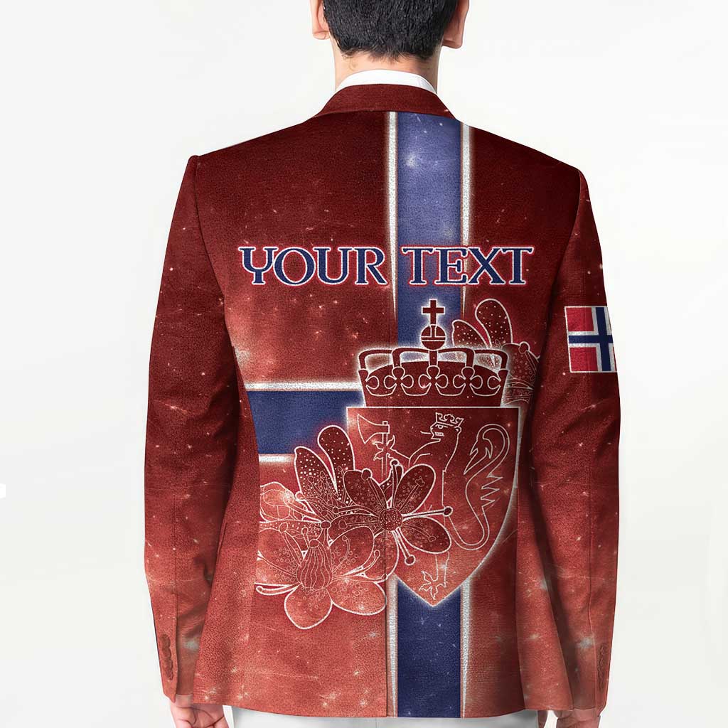 Personalized Norway Blazer The Moose With Saxifrage Flowers Galaxy Style - Wonder Print Shop