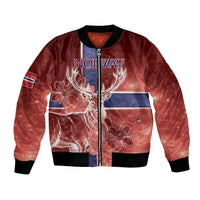 Personalized Norway Bomber Jacket The Moose With Saxifrage Flowers Galaxy Style - Wonder Print Shop