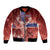 Personalized Norway Bomber Jacket The Moose With Saxifrage Flowers Galaxy Style - Wonder Print Shop