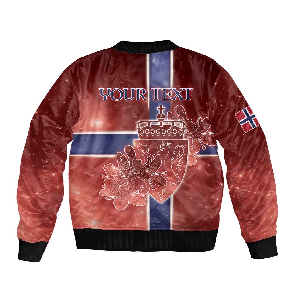 Personalized Norway Bomber Jacket The Moose With Saxifrage Flowers Galaxy Style - Wonder Print Shop