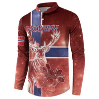 Personalized Norway Button Sweatshirt The Moose With Saxifrage Flowers Galaxy Style - Wonder Print Shop