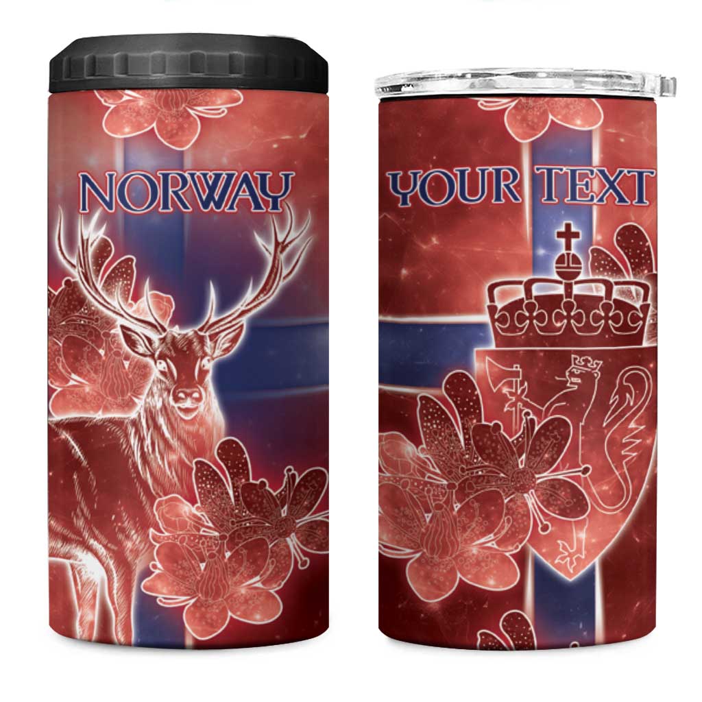 Personalized Norway 4 in 1 Can Cooler Tumbler The Moose With Saxifrage Flowers Galaxy Style - Wonder Print Shop