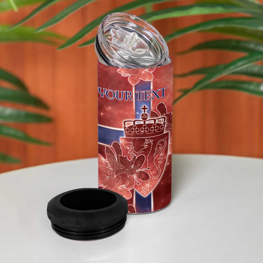 Personalized Norway 4 in 1 Can Cooler Tumbler The Moose With Saxifrage Flowers Galaxy Style - Wonder Print Shop