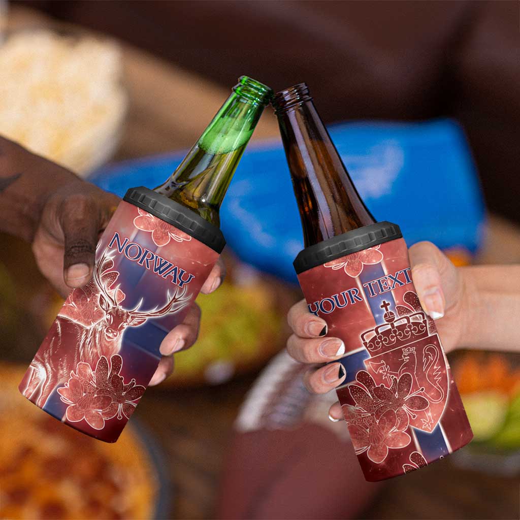 Personalized Norway 4 in 1 Can Cooler Tumbler The Moose With Saxifrage Flowers Galaxy Style - Wonder Print Shop