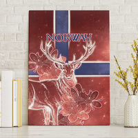 Norway Canvas Wall Art The Moose With Saxifrage Flowers Galaxy Style - Wonder Print Shop
