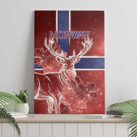 Norway Canvas Wall Art The Moose With Saxifrage Flowers Galaxy Style - Wonder Print Shop