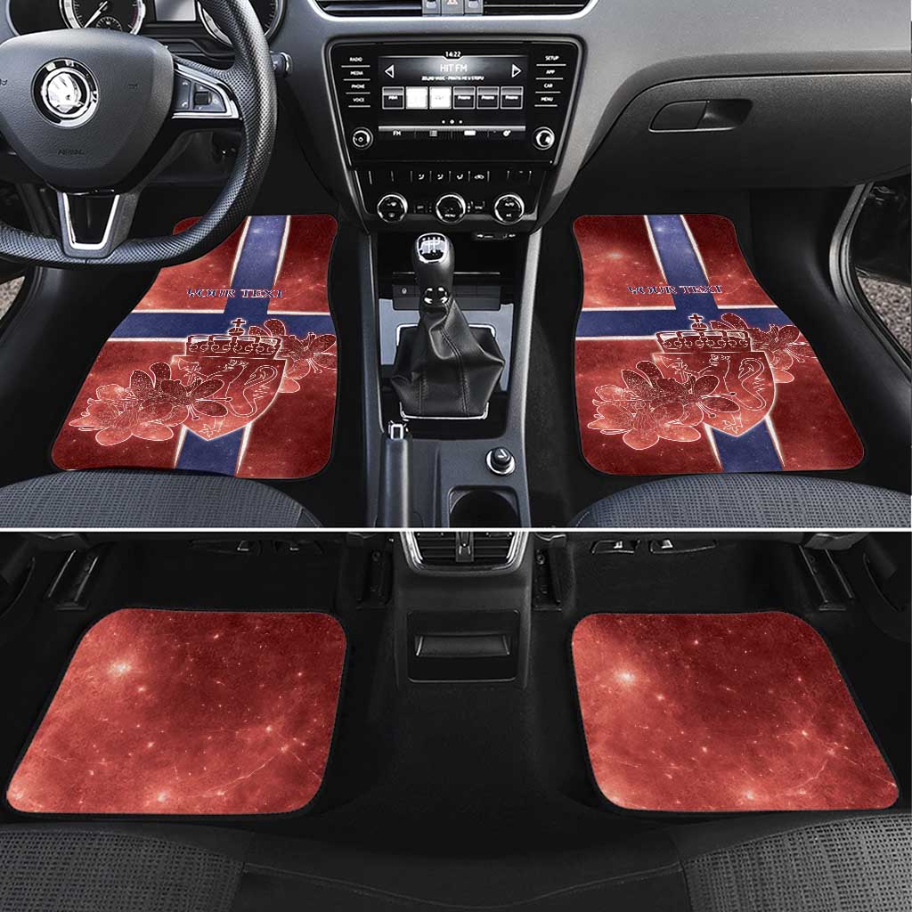 Norway Car Mats The Moose With Saxifrage Flowers Galaxy Style - Wonder Print Shop