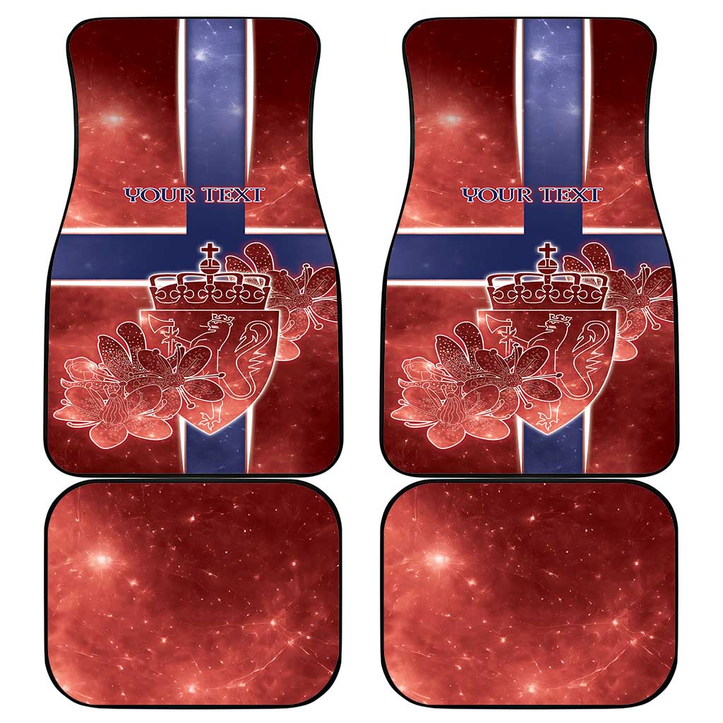 Norway Car Mats The Moose With Saxifrage Flowers Galaxy Style - Wonder Print Shop
