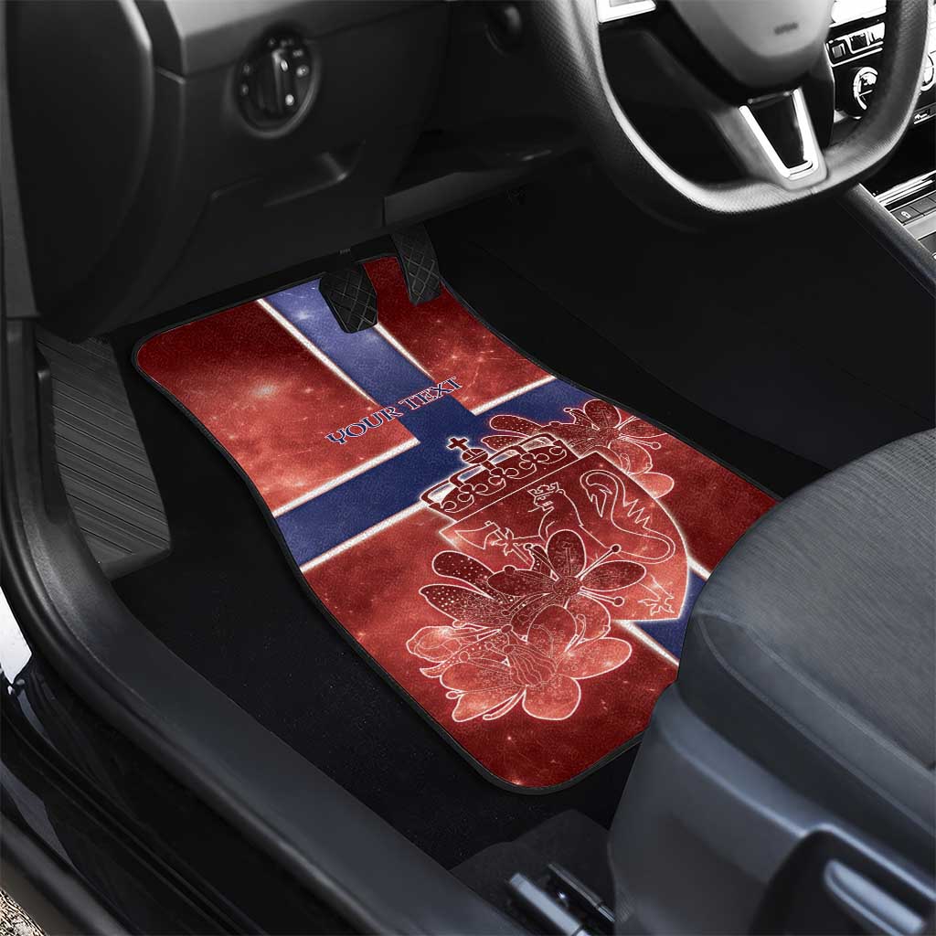 Norway Car Mats The Moose With Saxifrage Flowers Galaxy Style - Wonder Print Shop