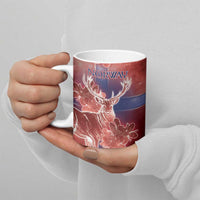 Personalized Norway Ceramic Mug The Moose With Saxifrage Flowers Galaxy Style - Wonder Print Shop