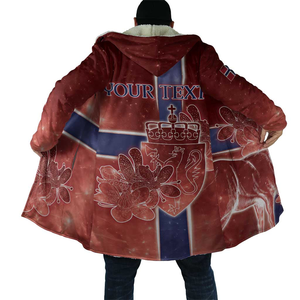 Personalized Norway Cloak The Moose With Saxifrage Flowers Galaxy Style - Wonder Print Shop