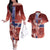 Personalized Norway Couples Matching Off The Shoulder Long Sleeve Dress and Hawaiian Shirt The Moose With Saxifrage Flowers Galaxy Style - Wonder Print Shop