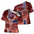 Personalized Norway Cross Shoulder Shirt The Moose With Saxifrage Flowers Galaxy Style - Wonder Print Shop