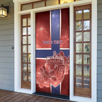 Norway Door Cover The Moose With Saxifrage Flowers Galaxy Style - Wonder Print Shop