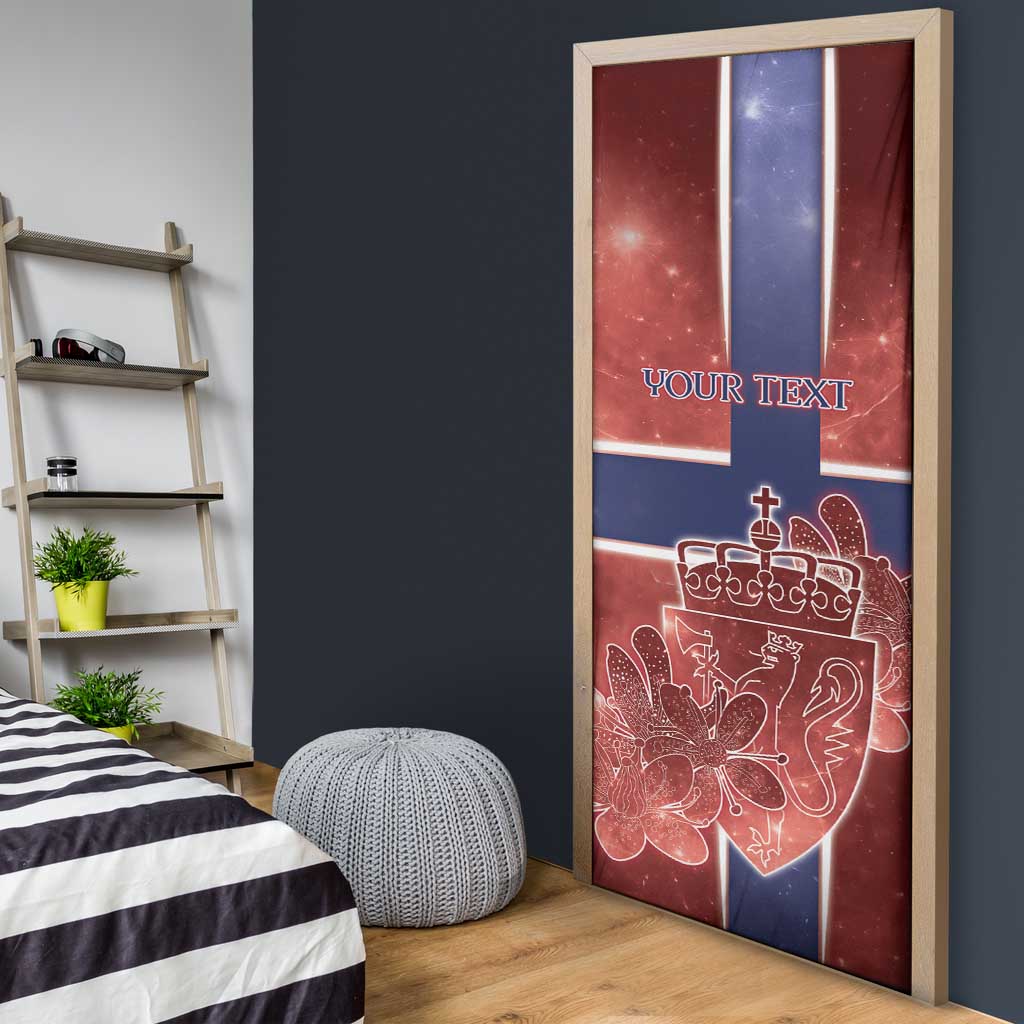 Norway Door Cover The Moose With Saxifrage Flowers Galaxy Style - Wonder Print Shop