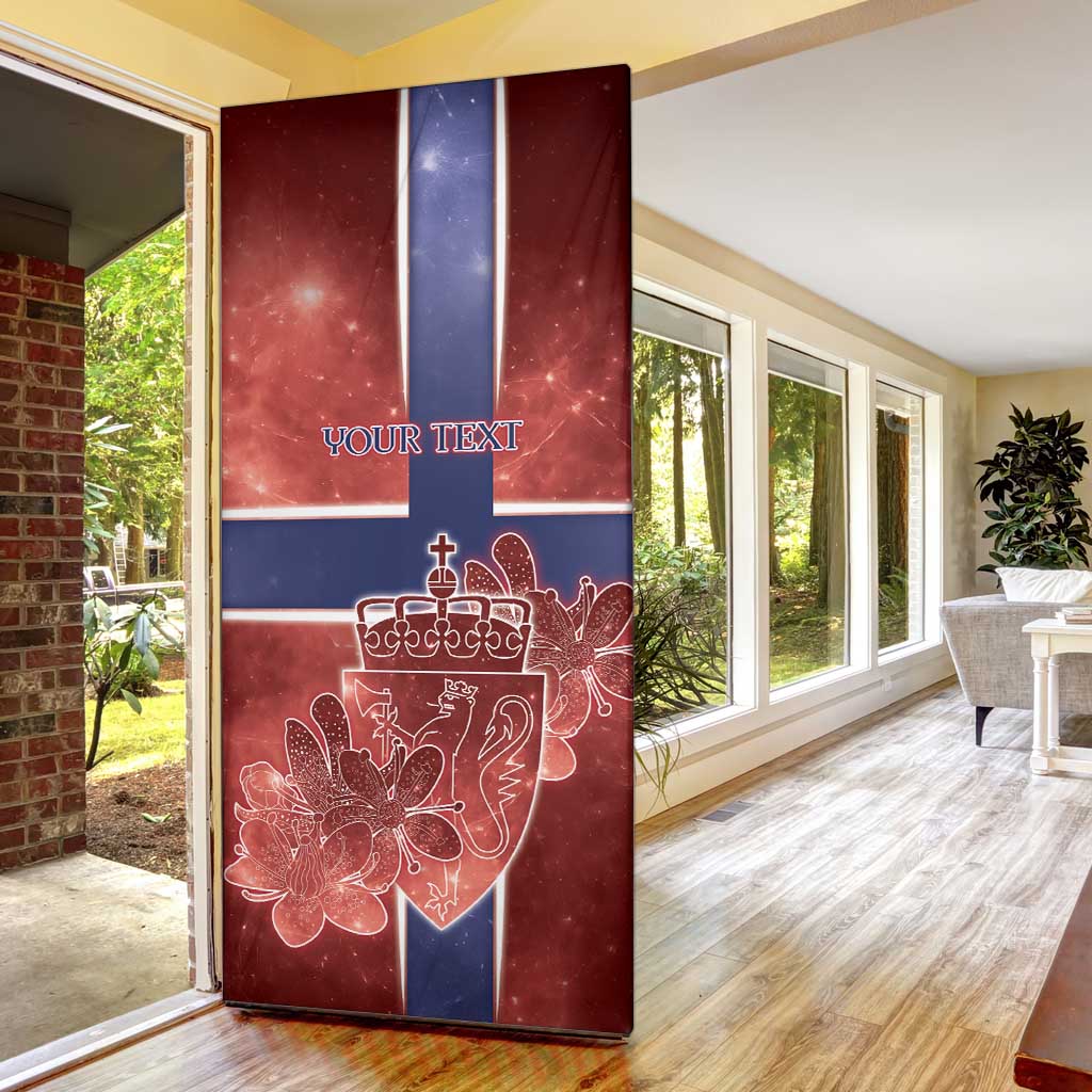 Norway Door Cover The Moose With Saxifrage Flowers Galaxy Style - Wonder Print Shop