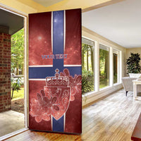 Norway Door Cover The Moose With Saxifrage Flowers Galaxy Style - Wonder Print Shop