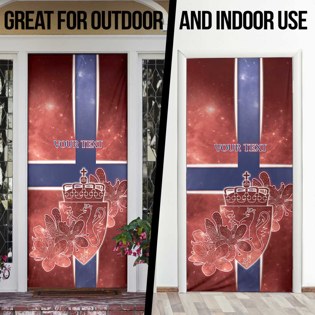 Norway Door Cover The Moose With Saxifrage Flowers Galaxy Style - Wonder Print Shop