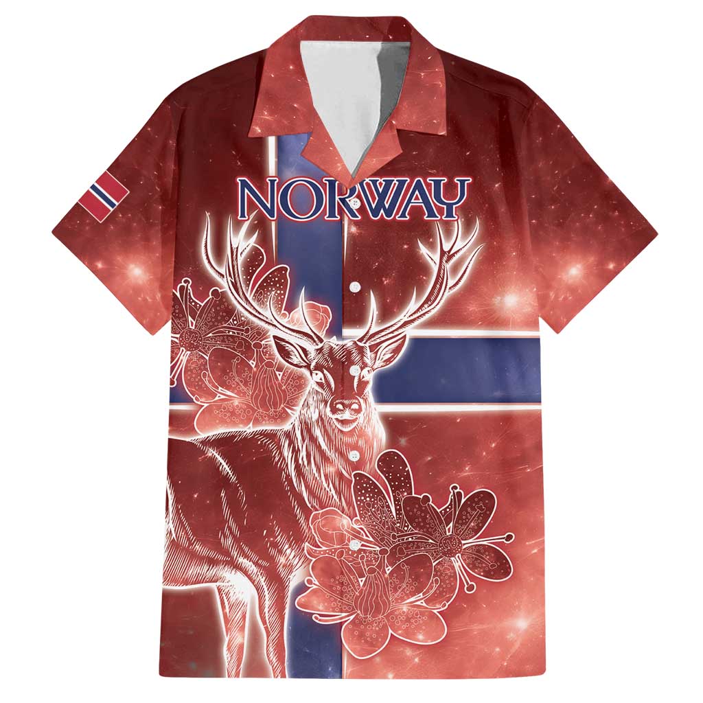 Personalized Norway Family Matching Long Sleeve Bodycon Dress and Hawaiian Shirt The Moose With Saxifrage Flowers Galaxy Style - Wonder Print Shop